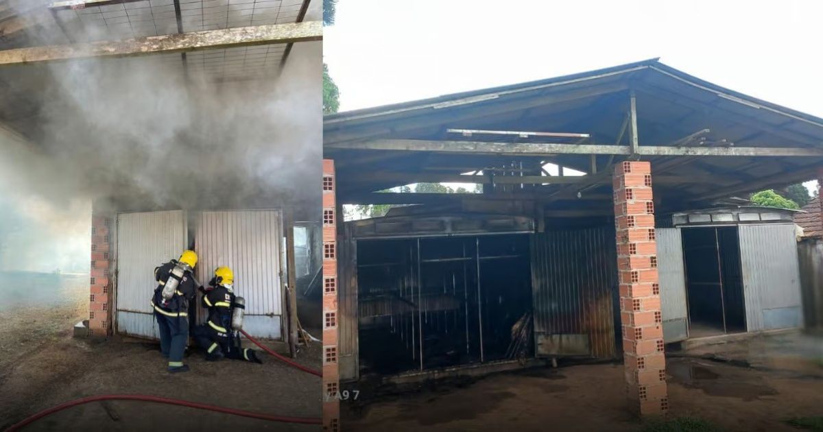 Incêndio destrói estufa de tabaco no interior de Canoinhas