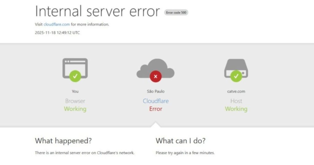 Falha na Cloudflare provoca instabilidade global e tira sites do ar