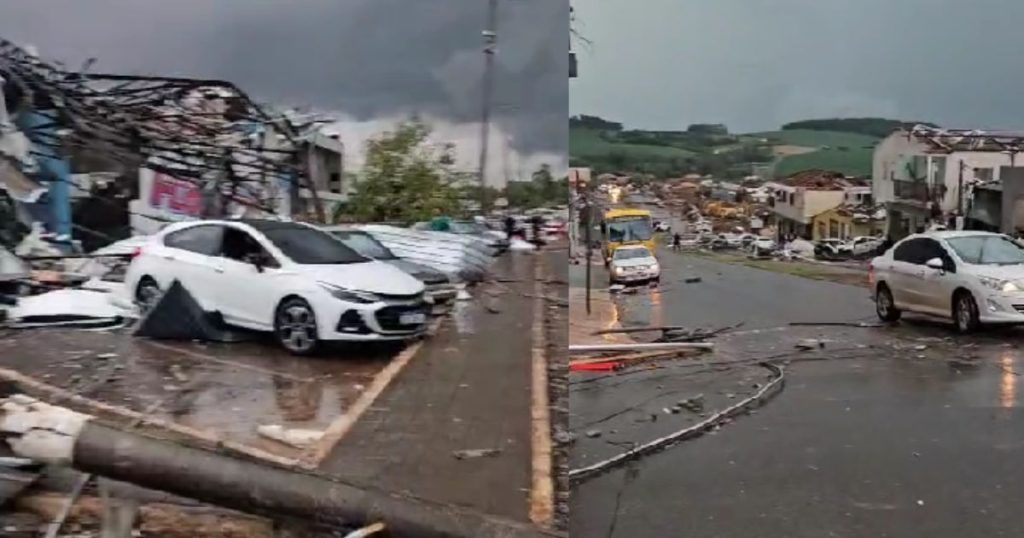 VÍDEO: Tornado com ventos de mais de 100 km/h causam destruição em Rio Bonito do Iguaçu