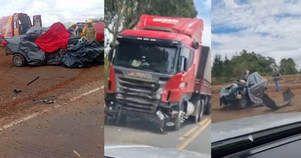 PRE confirma óbito em acidente entre carro e caminhão na PR-151