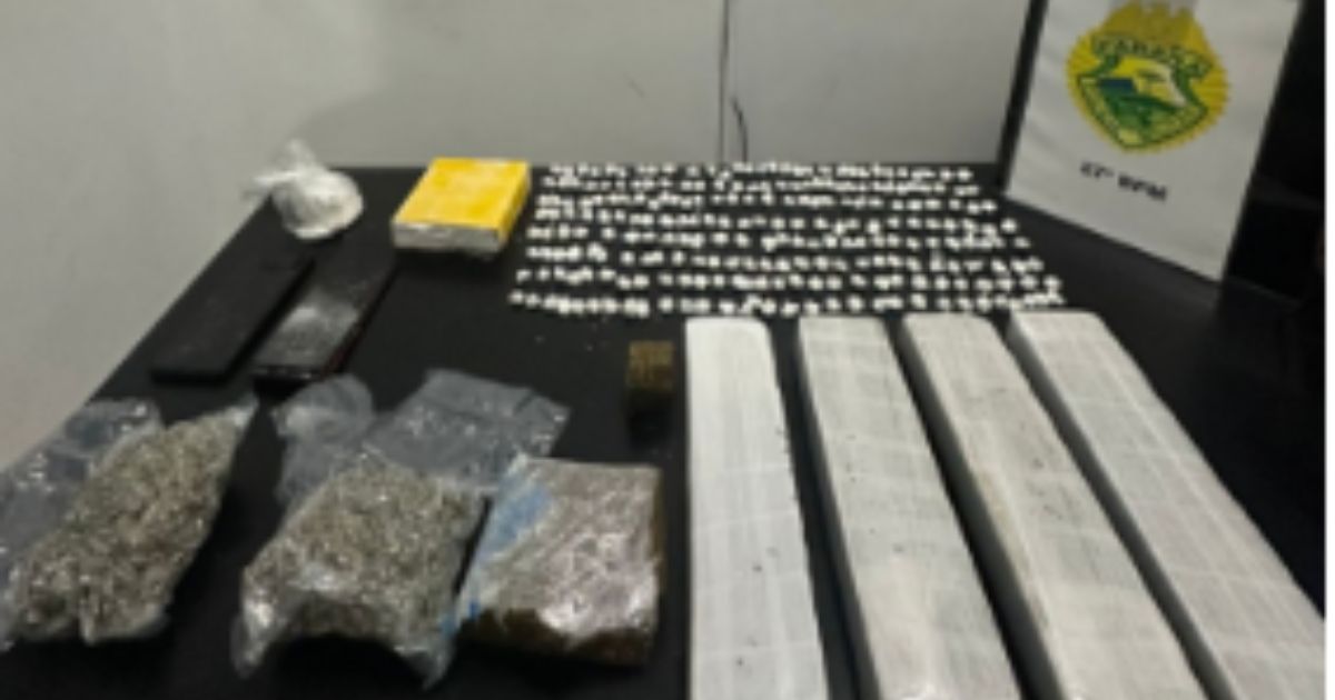 Polícia Militar prende dois homens com mais de 4kg de drogas em Antônio Olinto