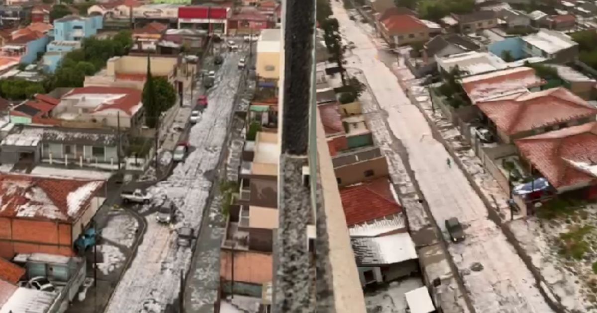 VÍDEO: temporal com granizo causa transtornos em Ponta Grossa; Curitiba também registra ocorrência
