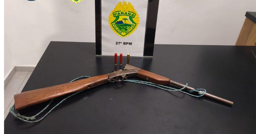 Polícia Militar prende homem foragido e apreende arma na área rural de São Mateus do Sul