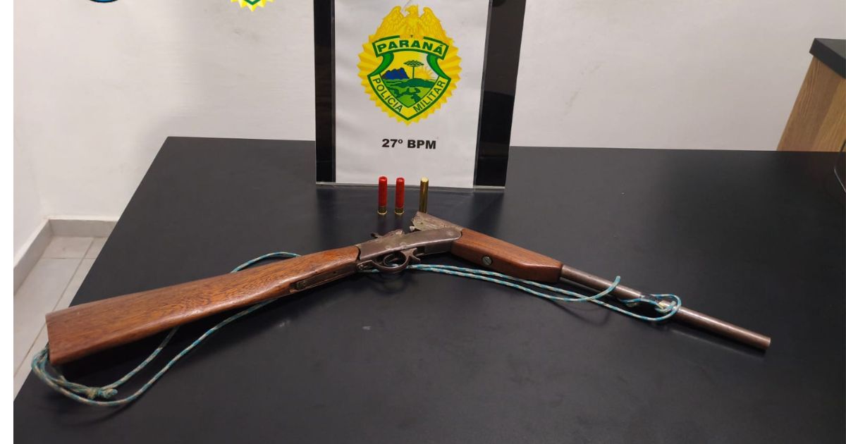 Polícia Militar prende homem foragido e apreende arma na área rural de São Mateus do Sul