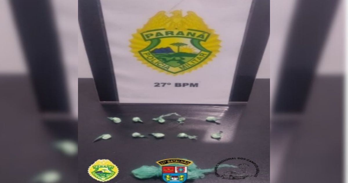 Tráfico de drogas: PM apreende 11 buchas de cocaína e detém suspeito em São Mateus do Sul