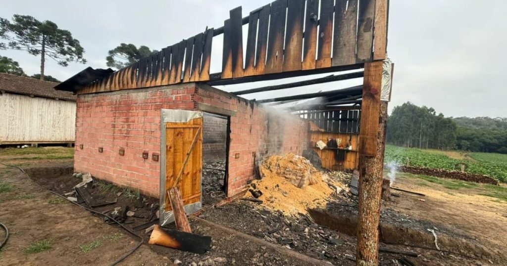 Incêndio destrói estufa de fumo no interior de Bela Vista do Toldo