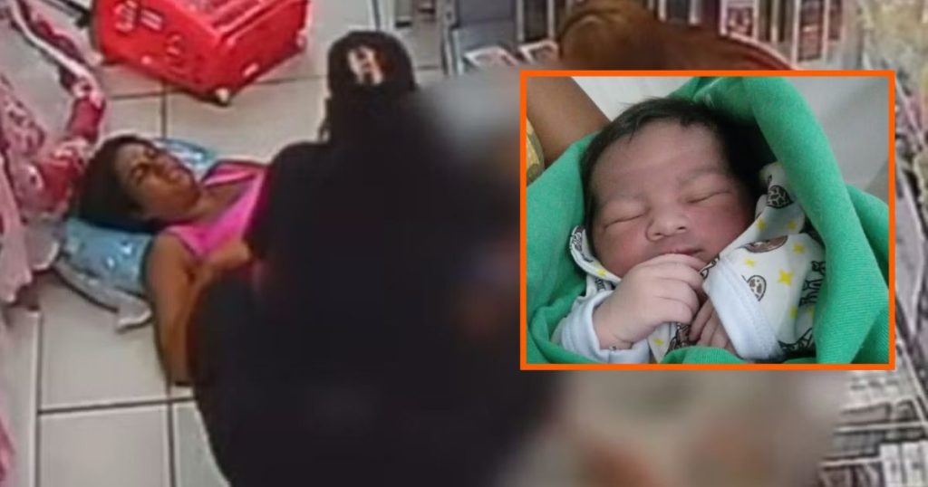 Mulher dá à luz dentro de loja enquanto comprava enxoval de bebê; vídeo mostra parto