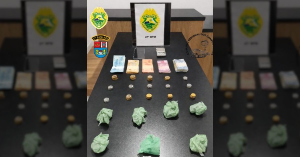 Ação policial resulta na prisão de homem e apreensão de drogas e dinheiro em São Mateus do Sul