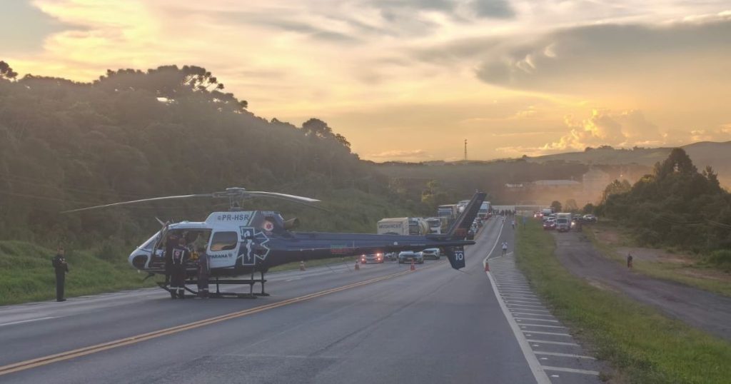 Grave acidente na BR-277 em Irati mobiliza PRF, SAMU e aeronave médica e deixa uma vítima fatal