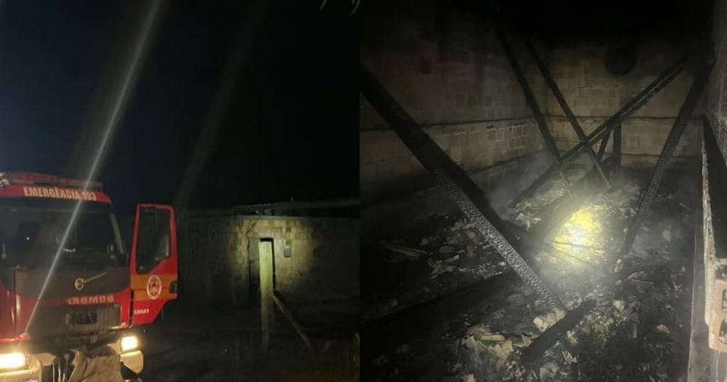 Incêndio destrói estufa com cerca de 900 quilos de fumo em área rural de Paulo Frontin
