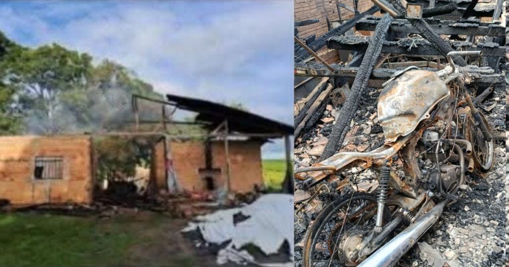 Incêndio destrói casa e estufa em Imbituva; família pede ajuda para recomeçar