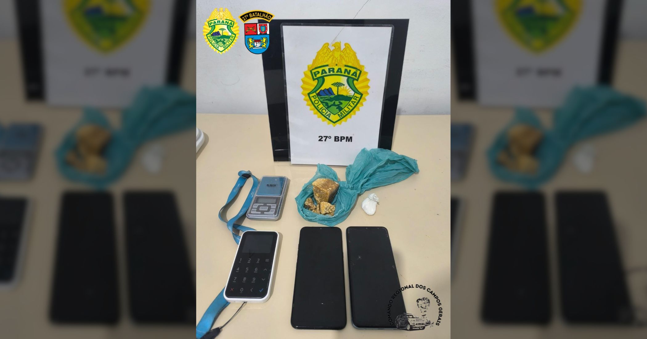 Casal é preso em flagrante por posse de drogas e material associado ao tráfico em Antonio Olinto