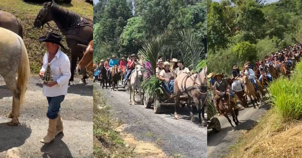 Cavalgada reúne mais de 300 cavaleiros e atrai cerca de 500 pessoas na Lapa