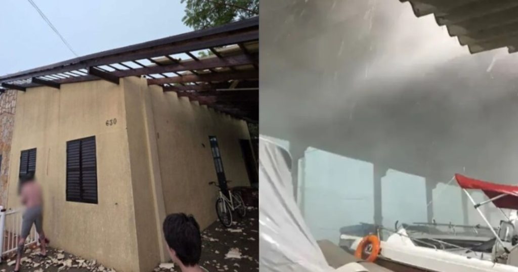 Chuva acompanhada de forte vento deixa rastro de destruição em São Francisco do Sul; VÍDEO