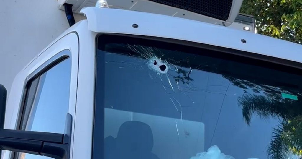 Ao menos sete tiros atingem caminhão em tentativa de assalto na BR-277