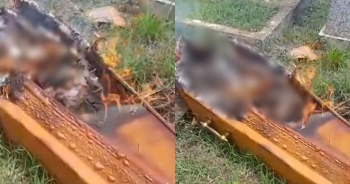 Tiros interrompem velório e criminosos ateiam fogo em caixão com corpo dentro