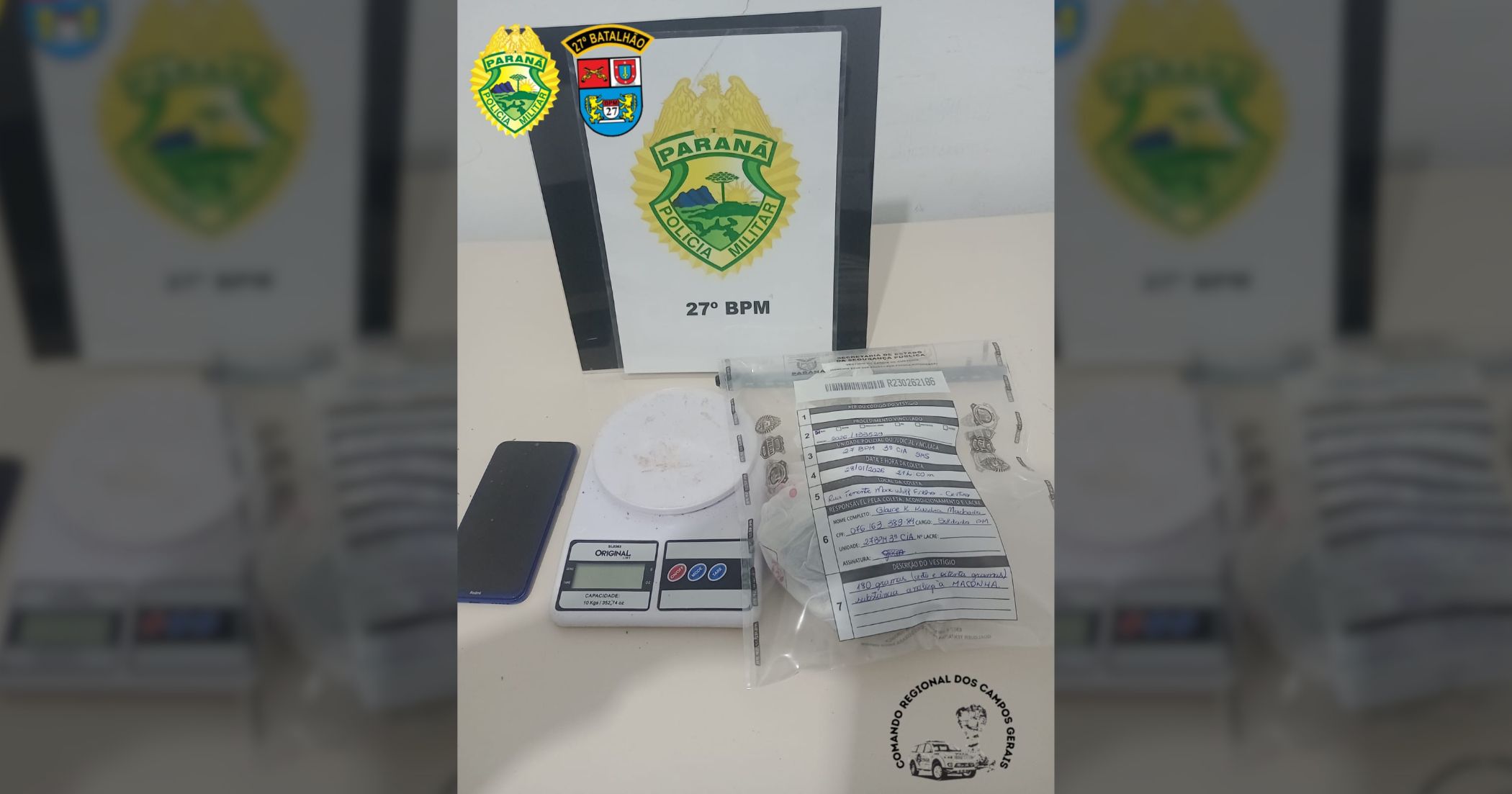 Polícia Militar prende homem por tráfico de drogas no Centro de São Mateus do Sul